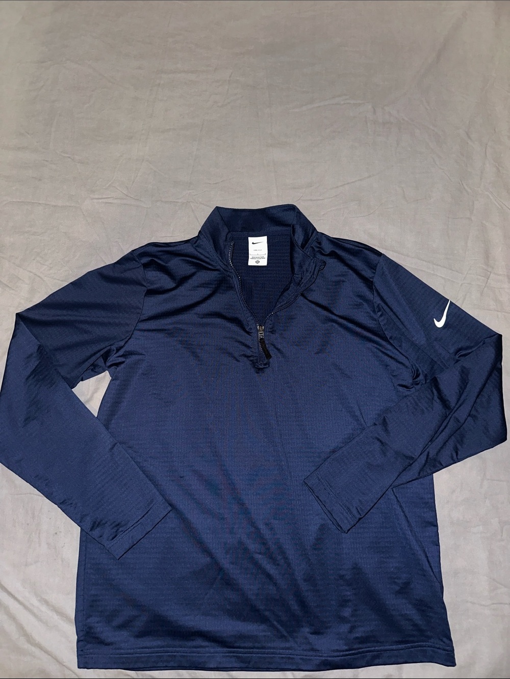 Nike Men’s Navy Blue Dri-FIT Quarter-Zip Performance Jacket